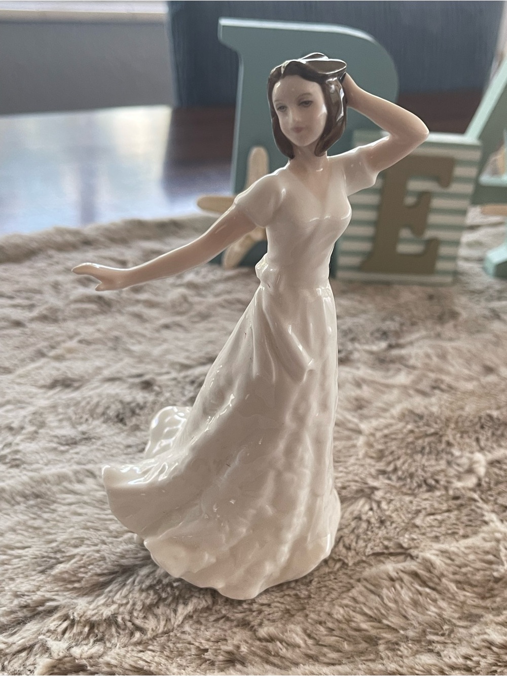 “Charmed” Porcelain Dancing Woman in White Dress - Model Number HN 4445